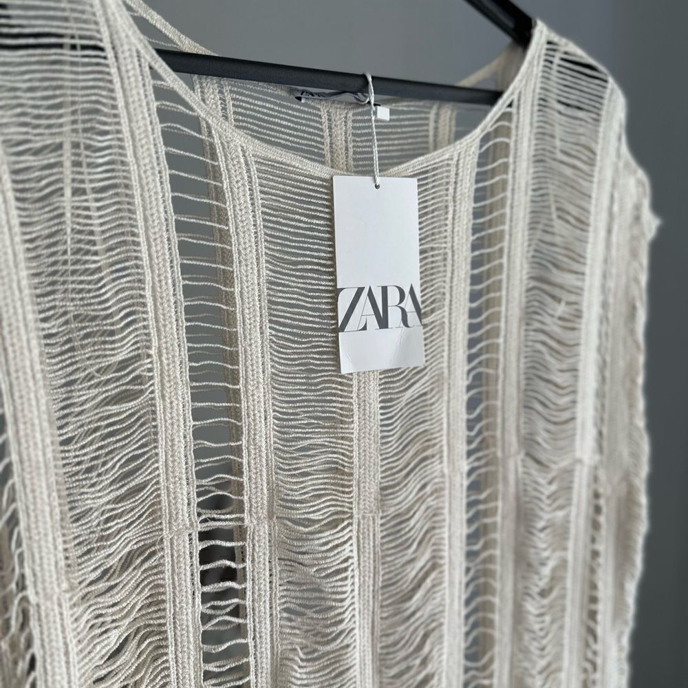 ZARA OPEN WEAVE MIDI TUNIC - Picture 9 of 9